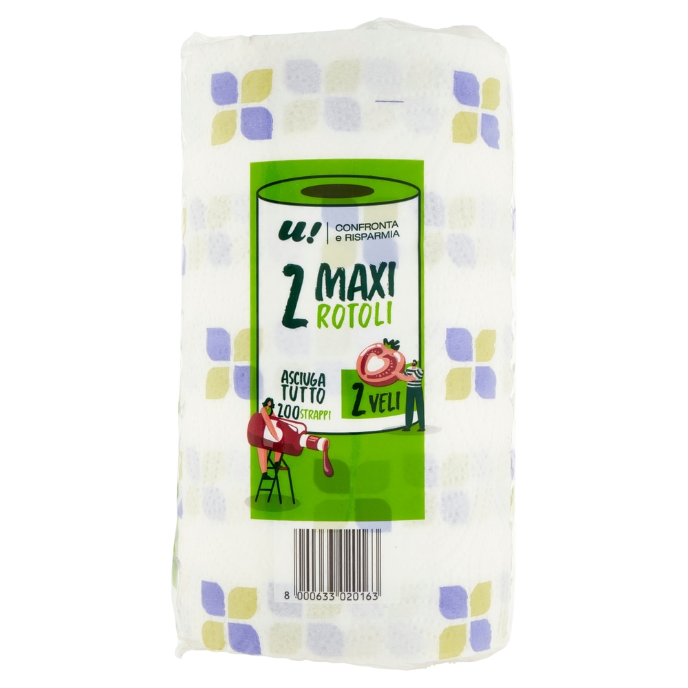 2 Maxi Rotoli Asciugatutto 2 Veli U! Confronta e Risparmia